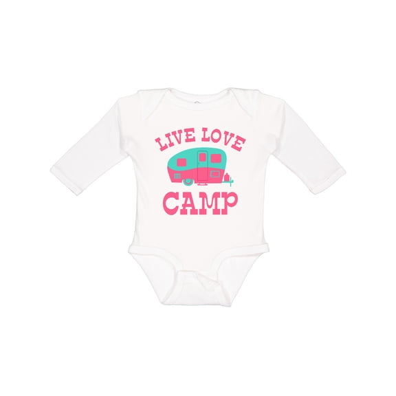 Inktastic Live Love Camp RV Girls Long Sleeve Baby Bodysuit