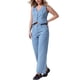 thumbnail image 4 of Conjunto de 2 piezas de chaleco de mezclilla y jeans de mujer INSPIRE CHIC, color azul claro L, 4 of 5