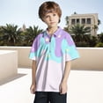 thumbnail image 2 of TAIAOJING Boy Eye-Catching T-Shirts Ice Cream Printed Short Sleeve Turndown Collar Stylish Tshirts Zipper Up Top For Toddler To Teenager Kids Durable Playsuit Sunsuit Clothes, 2 of 7