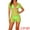 Fluorescent Green, variant on Women's No Padded Halter Bikini Sets 3 Pieces S Black