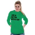 thumbnail image 4 of Life is Better with a Cat Kitty Lover Long Sleeve TShirt Men Women Brisco Brands S, 4 of 6