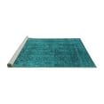 thumbnail image 2 of Ahgly Company Machine Washable Indoor Round Oriental Turquoise Blue Industrial Area Rugs, 3' Round, 2 of 4