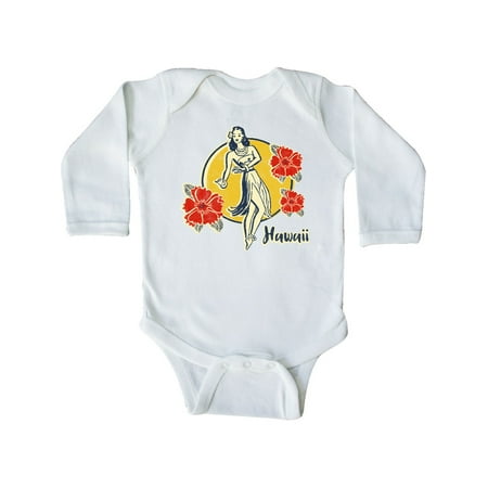 

Inktastic Retro Hula Girl Gift Baby Girl Long Sleeve Bodysuit