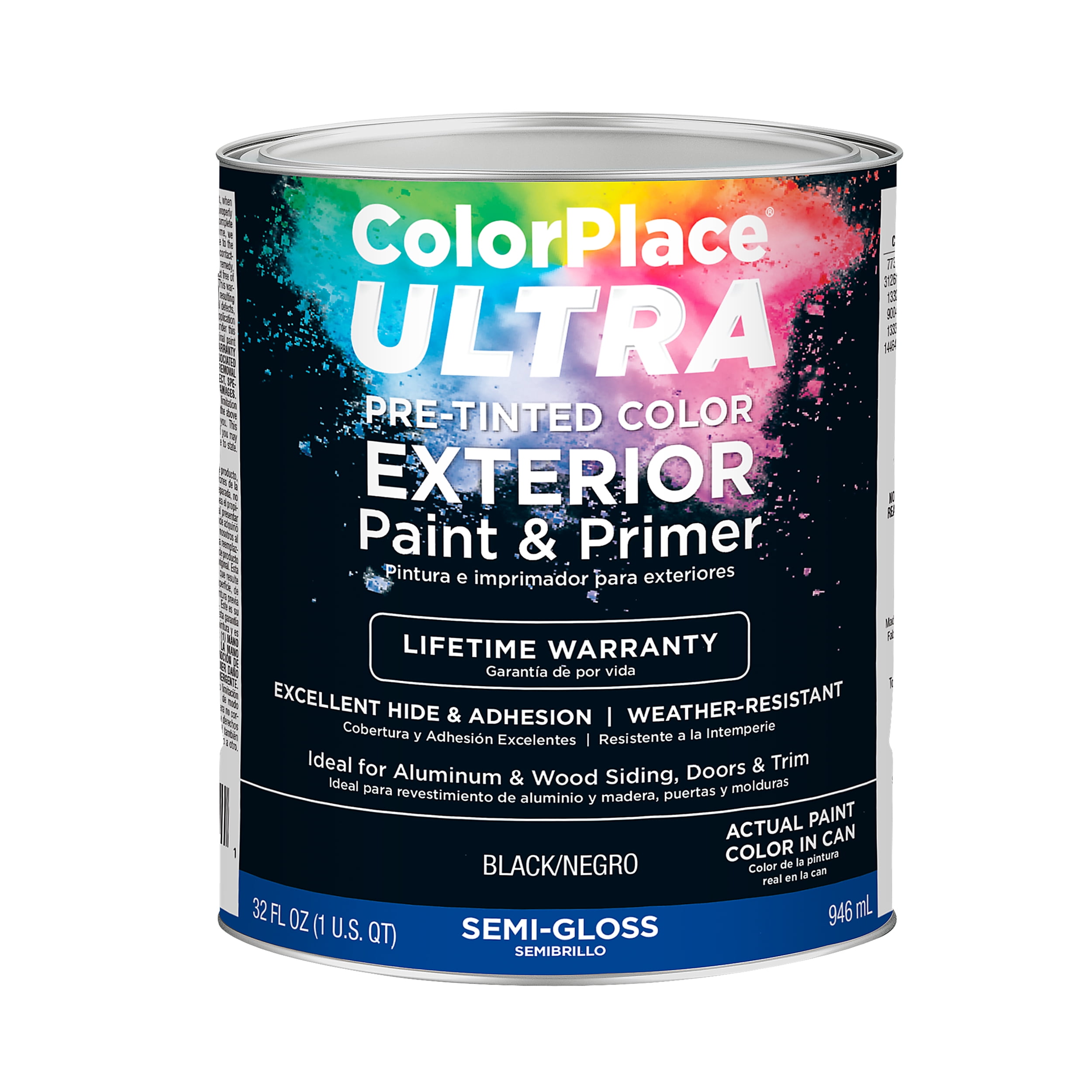 ColorPlace Ultra SemiGloss Exterior Black Paint and