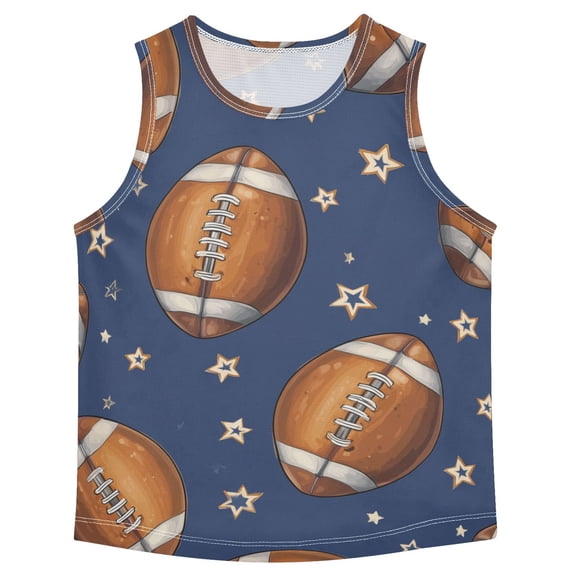Rugby Football with Gold Stars Vest Undershirt Tank Top Sleeveless Quick Dry 3T