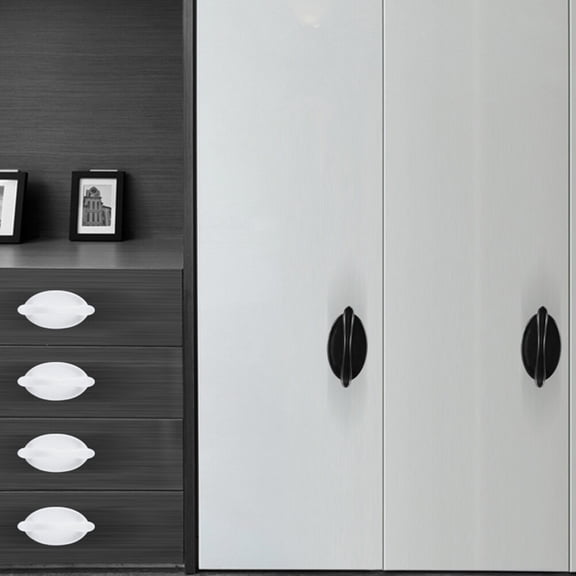 LEORX Dresser Drawer Pulls Kitchen Cupboard Handles White ABS 10Pcs for Hotel Decoration