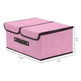 thumbnail image 4 of Unique Bargains Collapsible Storage Bin Basket with Handle for Shelves Organization Pink, 4 of 8