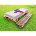 thumbnail image 1 of Texas Star Outdoor Tablecloth, Bald Eagle Silhouette with Lone Star Wings of Freedom Animal, Decorative Washable Fabric Picnic Tablecloth, 58 X 120 Inches, Violet Blue Vermilion White, by Ambesonne, 1 of 2