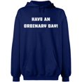 thumbnail image 2 of OXI Hoodie Sweatshirt - Have An Ordinary Day, Basic Casual Hoodie for Men's and Women Fleece Hoodie Long Sleeve - Navy Blue Large, 2 of 3