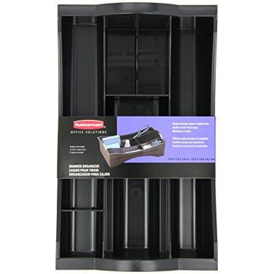 - rubbermaid hanging desk drawer organizer, plastic, black (11916ros)