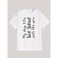 thumbnail image 3 of Men's "My Dog Tilts His Head Just Like You" Graphic Tee - Breathable 100% Cotton, Casual Crew Neck Short-Sleeve Shirt - Perfect for Dog Lovers, 3 of 4