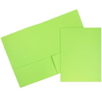 JAM Paper Matte Two Pocket Folders, Lime Green, 50/Pack