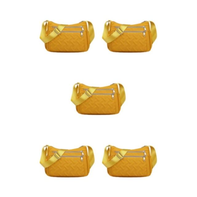 Guardoinrt Multipurpose Premium Crossbody Bag With Large Capacity Polyester Messenger Bag Multiple Occations Gift Premiun yellow 5Set