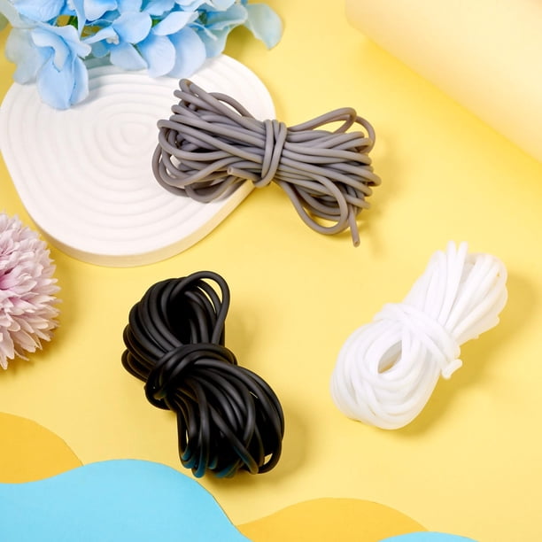 LADIGASU Cuerda para Cortar El Pelo para Tejer Protector de Puntadas Negro Cuerda para Tejer Cuerda Hueca de Goma para Fijar Puntadas Cuerda para Fijar Puntadas para Tejer Ganchillo 50M Ofertas Flash