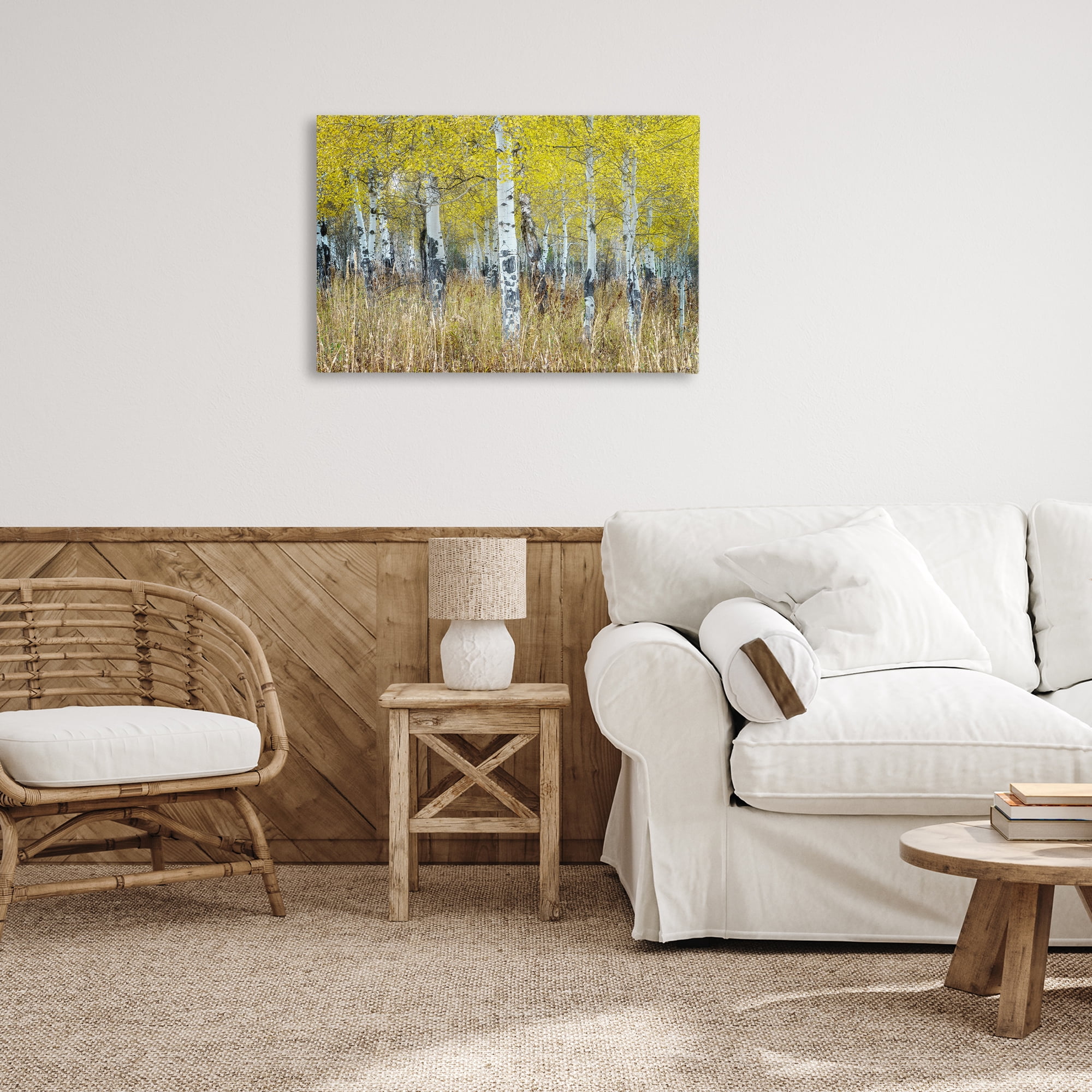 Stupell Industries Dense Birch Trees Landscape & Nature Photography Wrapped Canvas Art Print Wall Art, 30 x 20