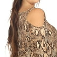 thumbnail image 4 of White Mark Women's Plus Size Snake Print Cold Shoulder Tunic, 4 of 6