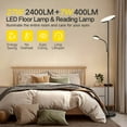 thumbnail image 4 of OUTON Torchiere Floor Lamp with Reading Light, Floor Lamps for Living Room,4 Colors Temperature Dimmable Standing Lamps with Remote and Touch Control, Black, 4 of 10