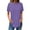 Purple, variant on USSUMA Women Clothing Tops for Women Trendy Round Neck Short Sleeve Solid Color Plain Loose Fit Retro T-Shirt Comfortable Tshirt School Purple Polyester Holiday Gift Finder L