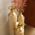 thumbnail image 4 of 3 Piece Handmade Gold Vase, Tall Metal Floor Vase with Embossed Gold Ivy, Large Flower Vase, 4 of 7