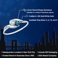 thumbnail image 2 of Gem Stone King 10K White Gold Round Sky Blue Aquamarine and Blue Diamond Ring for Women (0.32 Cttw, Round 3.5MM, Gemstone March Birthstone, Size 5), 2 of 6
