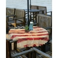 thumbnail image 2 of Fsddascl Retro American Flag Outdoor Tablecloth - 60 Inch Round Dining Table Cover, Vintage Red Strip Star US Flag Waterproof Outdoor Table Cloth with Umbrella Hole & Zipper for Picnic/Patio/Party, 2 of 7