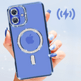 thumbnail image 7 of Entronix Magnetic Crystal Case for iPhone 17, Luxury Rhinestone Cute Bumper Cover for Girls, Blue, 7 of 7