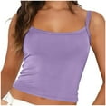 thumbnail image 2 of BiZtdJrK Womens Camisole Tank Tops Adjustable Spaghetti Strap Crop Tank Shirts Comfy Lightweight Sleevelss Yoga Top on Sale Purple M, 2 of 7