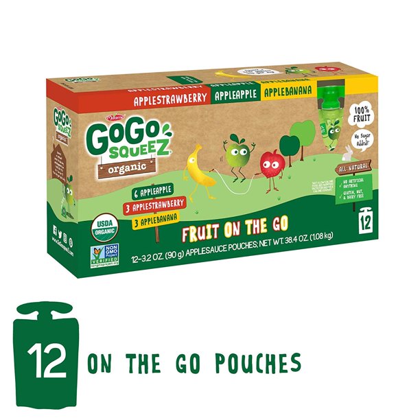 GoGo SqueeZ Organic Applesauce on The Go, Variety Pack (Apple/Banana