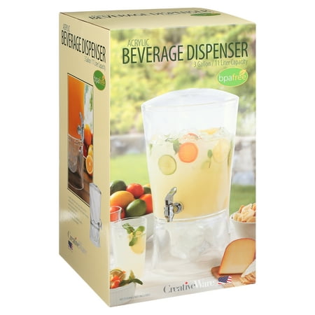Creatively Designed Products 3 Gallon Clear Sculptured Beverage Dispenser