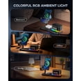 thumbnail image 6 of 5 in 1 Wireless Charging Station with Alarm Clock, Bluetooth Speaker & Ambient Light, 45W GaN Fast Charger Included, 25W Magnetic Charger for Phone Earbuds Watch, Office & Bedside and Travel, 6 of 8