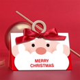 thumbnail image 5 of Christmas Treat Bags, 6.69X3.94X3.34" Santa Printed Paper Gift Bags with Wooden Handle, Christmas Candy Holders, Bow Decor Holiday Goodie Bags, Christmas Cookie Containers, Xmas Party Favor Pouches, 5 of 6