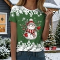 thumbnail image 6 of larppty Christmas Shirts Women Snowflake Snowman Christmas Tshirt Funny Merry Xmas Graphic Tee Tops (Green, M), 6 of 9