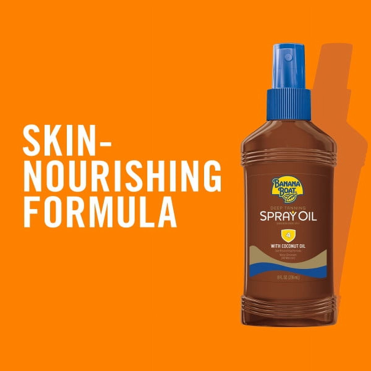 Banana Boat Deep Tanning Oil Pump Spray Sunscreen Broad Spectrum SPF 4 - 8 Ounces (Pack of 2)