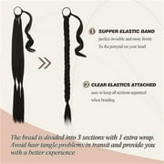 2Pcs Black Ponytail Braid 86cm, Jademall Synthetic Hair for Weaving Ponytail Extensions, Womens Long Hair Accessories, DIY Braided Hair for Ladies