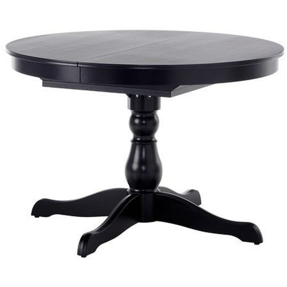 Ikea Black Round Extendable Table 1826.5232.3010 - Walmart.com