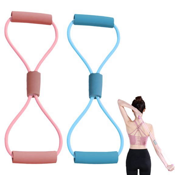 BESTSKY 2Pcs Resistance Bands,Workout Fitness Training Resistance Bands with Handles,Elastic Glutes Strength Exercise Bands,Combination Style1,20-30Lb