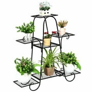 Gymax 7 Tier Plant Stand Metal Shelf Multilayer Potted Display Rack Patio Garden