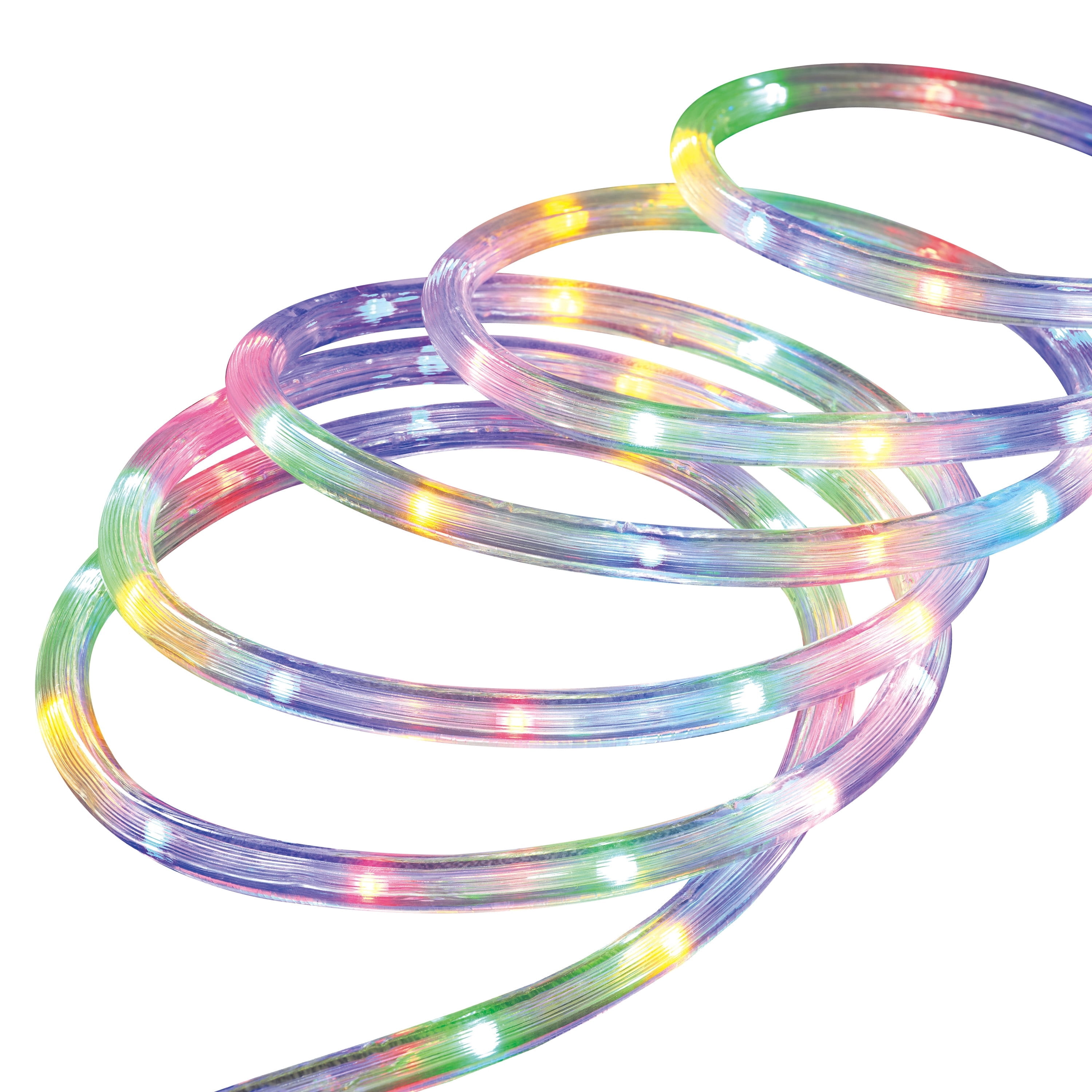 Indoor/Outdoor LED Super Bright Christmas Rope Lights, Multicolor, White Wire, 18', by Holiday Time