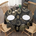 thumbnail image 3 of Black Gothic Sun Moon Pattern Round Tablecloth 60"x60",Wrinkle Wipeable Table Cloth for Kitchen Dining Room Picnic Patio Party, 3 of 6