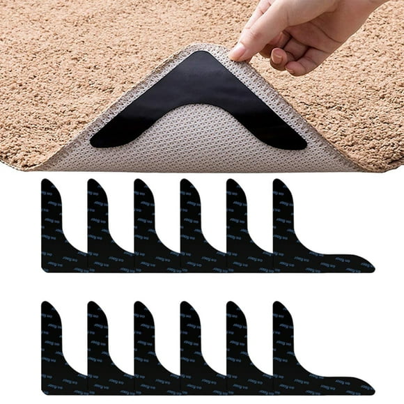 Boovnll 12 Pcs Slip Rug Grips- Double Sided Non-Slip Carpet Tape- Sided Adhesive Rug Pad Grips Keep Corners Flat-Non Slip Rug Pads For Hardwood Floors And Tiles