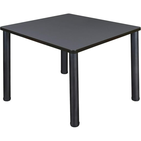 42" Square Table - Modern Office Breakroom Dining Table - Grey & Black Finish