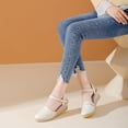 thumbnail image 2 of HomeDM Low Wedge Platform Sandals for Women Ankle Strap Closed Toe Summer Beach Sandals Comfort Walking Shoes, White Size 8.5, 2 of 7
