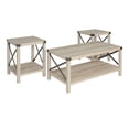 thumbnail image 2 of Walker Edison Metal X 3-Piece Wood and Metal Coffee Table Set in White Oak, 2 of 5