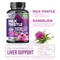 thumbnail image 6 of Milk Thistle Extract - Liver Cleanse Detox & Repair Formula with Dandelion Extract 1000mg - Herbal Liver Supplement - Nature's Milk Thistle w/Silymarin Marianum, Supports Liver Health - 120 Capsules, 6 of 9