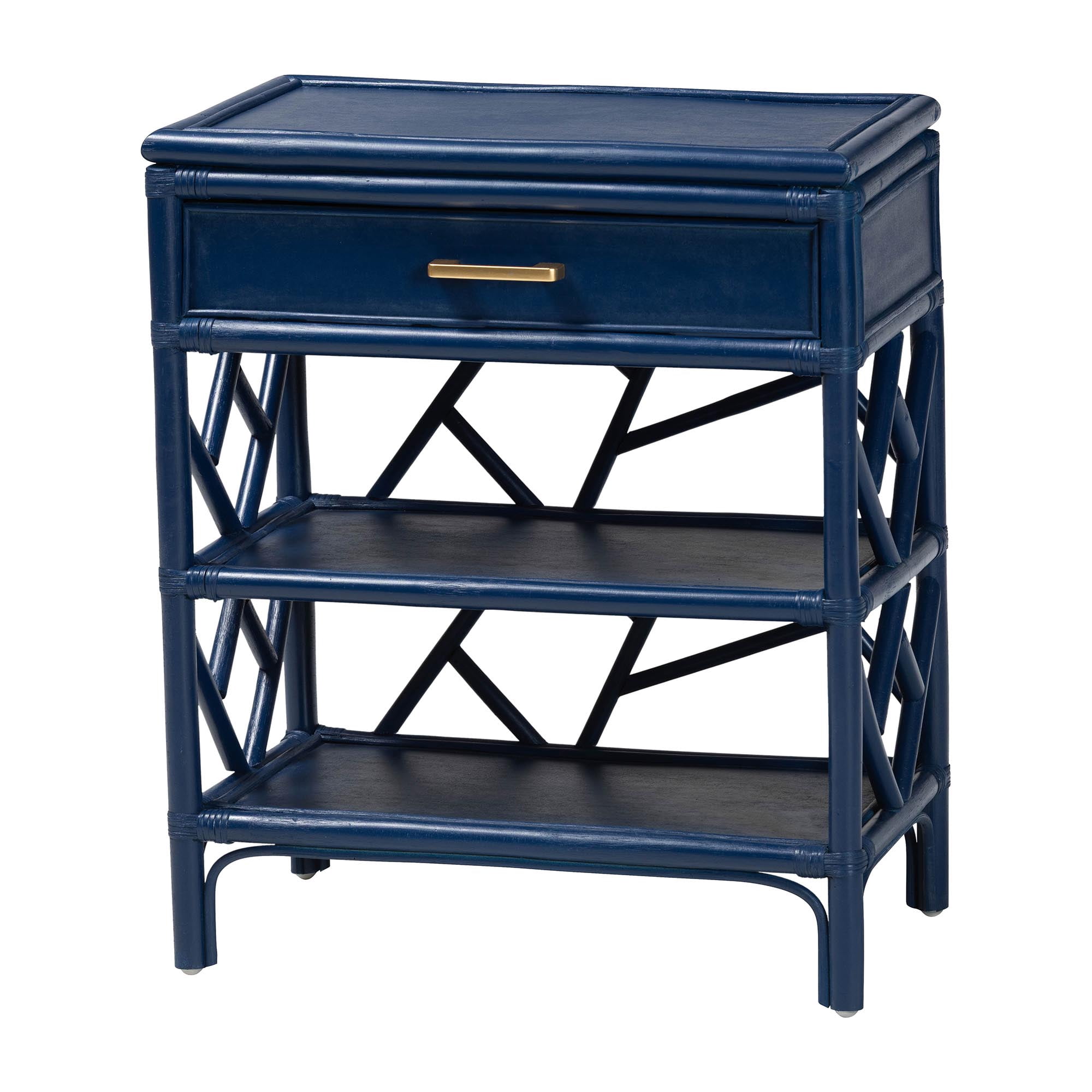 bali & pari Daina Coastal Nightstand, 1-Drawer, 22"W, Blue