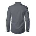 thumbnail image 3 of Aueoeo Mens Button Up Shirt, Men's Long Sleeve Button Down Shirt Casual Turn-Down Collar Regular-Fit Cotton Dress Shirts Blouse, 3 of 5