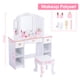 thumbnail image 4 of Yeshouse Juego de Tocador y Silla para Niña, Tocador de Maquillaje de Madera para Niños con Luces, Espejo, Cajonera y Taburete, Blanco, 4 of 8