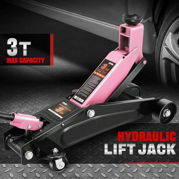 [7.7- 21"]3 Ton 6000lbs Heavy Duty Low Profile Hydraulic Trolley Floor Jack Pink