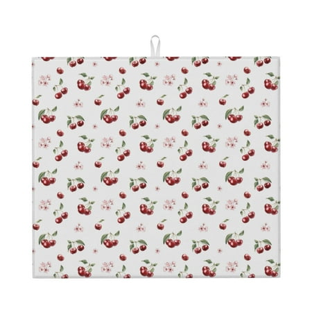 

Goofa Dish Drying Mat Super Absorbent Drying Mat Large Dish Drying Mats for Kitchen Counter Easy Clean Dish Mat Kitchen Drying Mat 16 x 18 ( Cherry Berries )