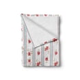 thumbnail image 2 of Shabby Flora Soft Flannel Fleece Throw Blanket, Vertical Borders Rose Blooms Cottage Country Cabin Design, Cozy Plush for Indoor and Outdoor Use, 60" x 80", Dark Coral Baby Blue, by Ambesonne, 2 of 6